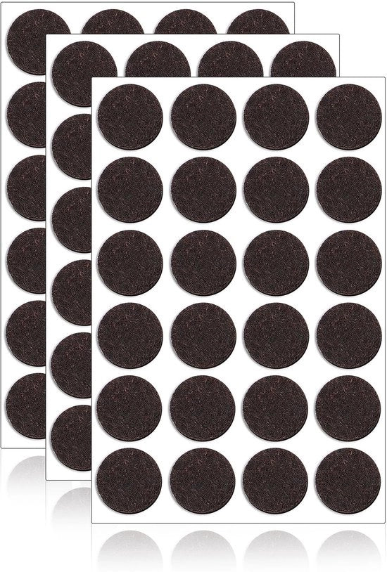 Vilt gomme per pavimento 72 pezzi - Mocha - Rond 22 mm - 3 mm spesso - Gomme per protezione pavimento - Protezione per mobili