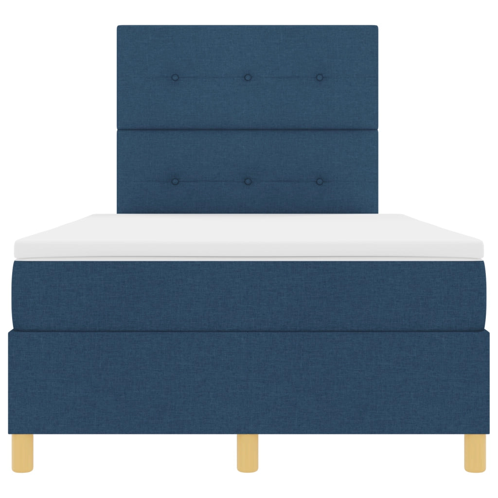 Letto con Box Spring e Materasso Blu 120x200 cm Tessuto