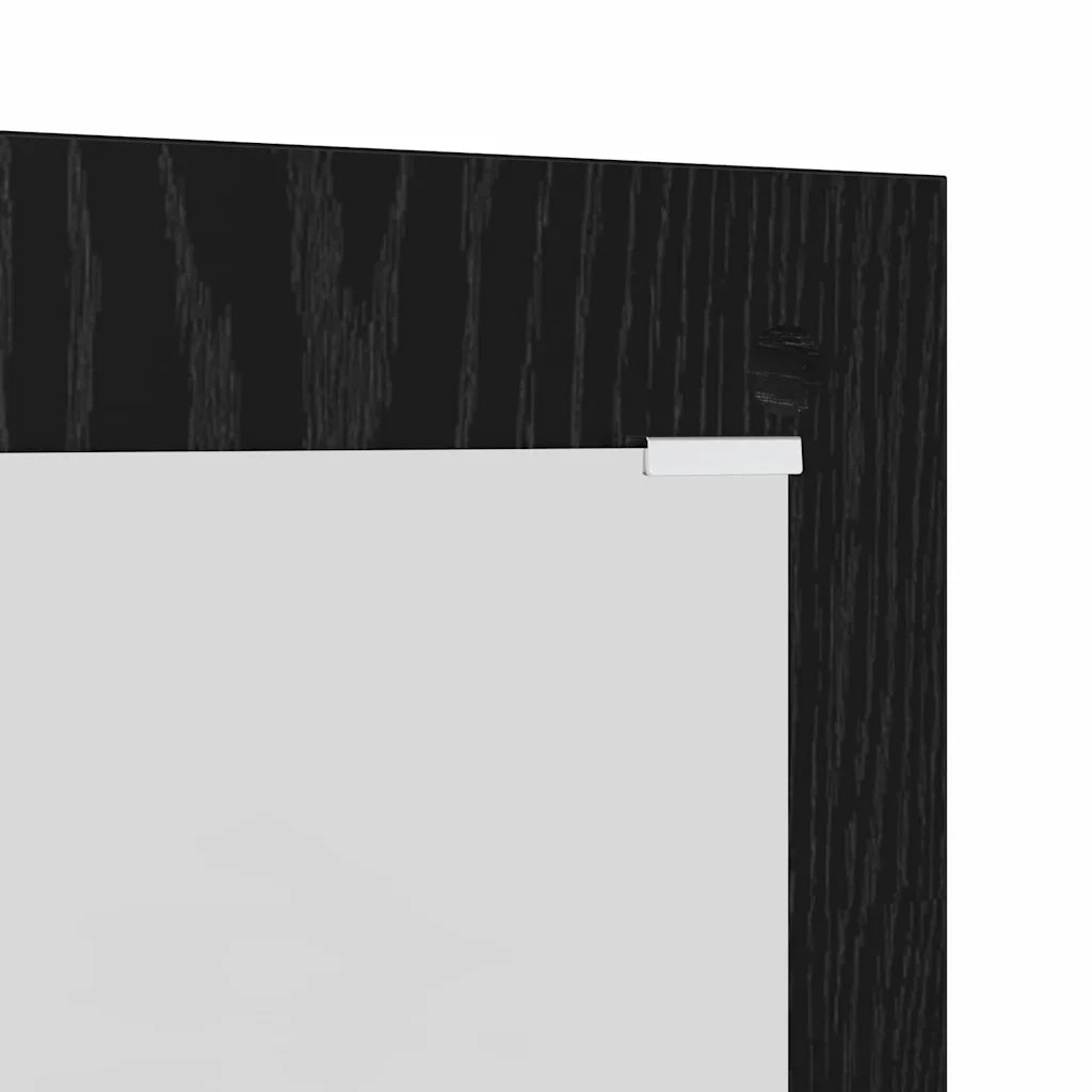 Appendiabiti a muro con specchio Rovere Nero 96 x 1,5 x 90 cm CFW7176409