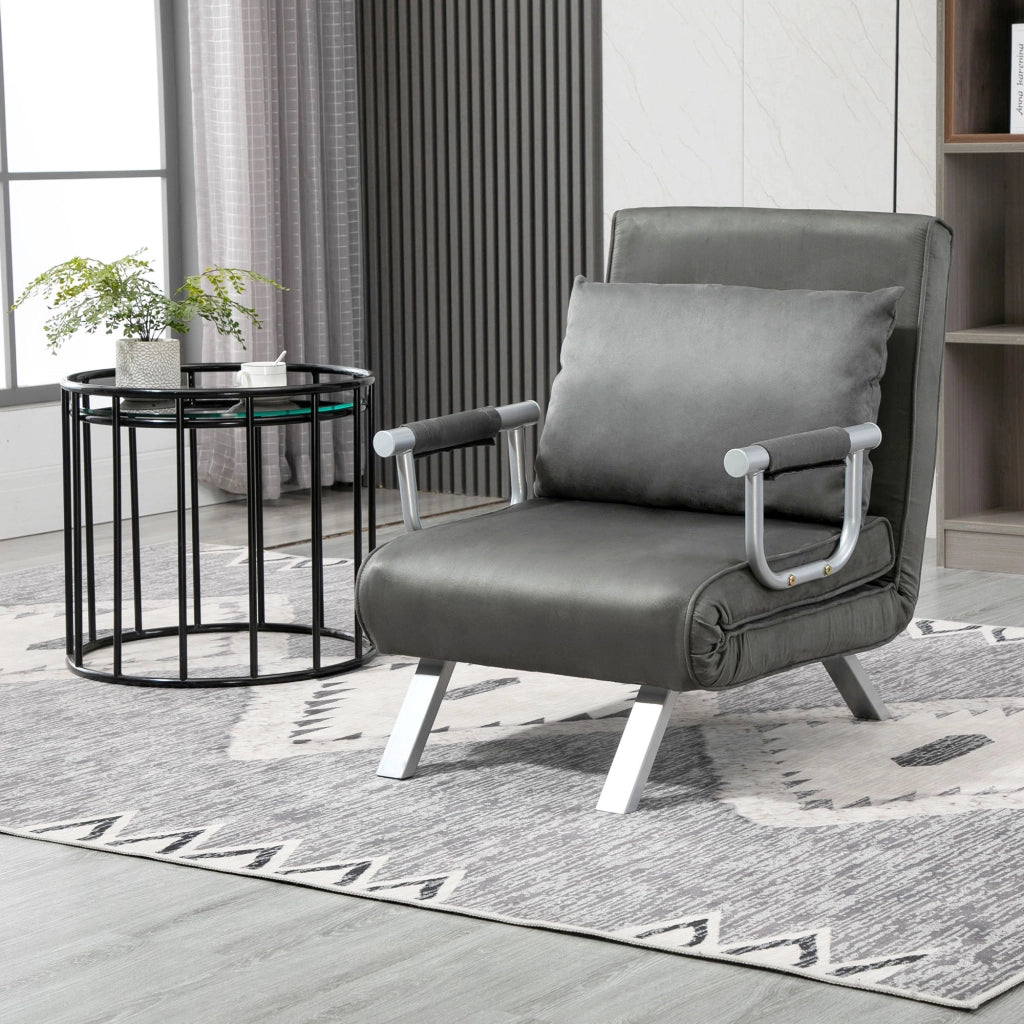 Poltrona Relax Sedia a Sdraio Letto per Ospiti ¨C zephmum ¨C Grigio 65x69x80 cm