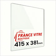 415 x 381 x 4 mm - Vetro per stufa a legna - vetro camino di ricambio - vetro per caminetto resistente al fuoco - France Vitre