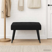 Panchina con bottoni imbottiti Nero 60 x 40 x 45 cm Velluto 42038507