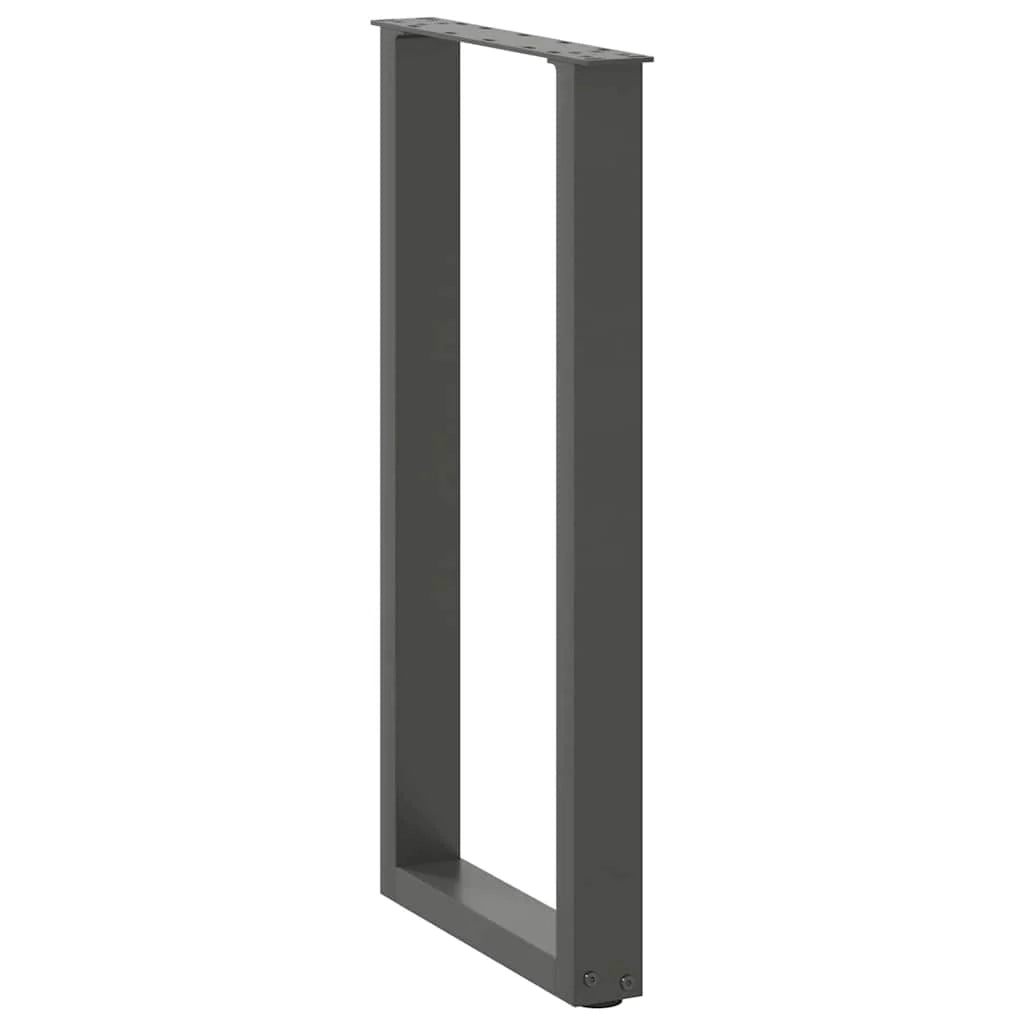 Set di 2 gambe per tavolo consolle a U 38 x 72-73 cm con piedini regolabili design moderno in acciaio antracite 02_0057414