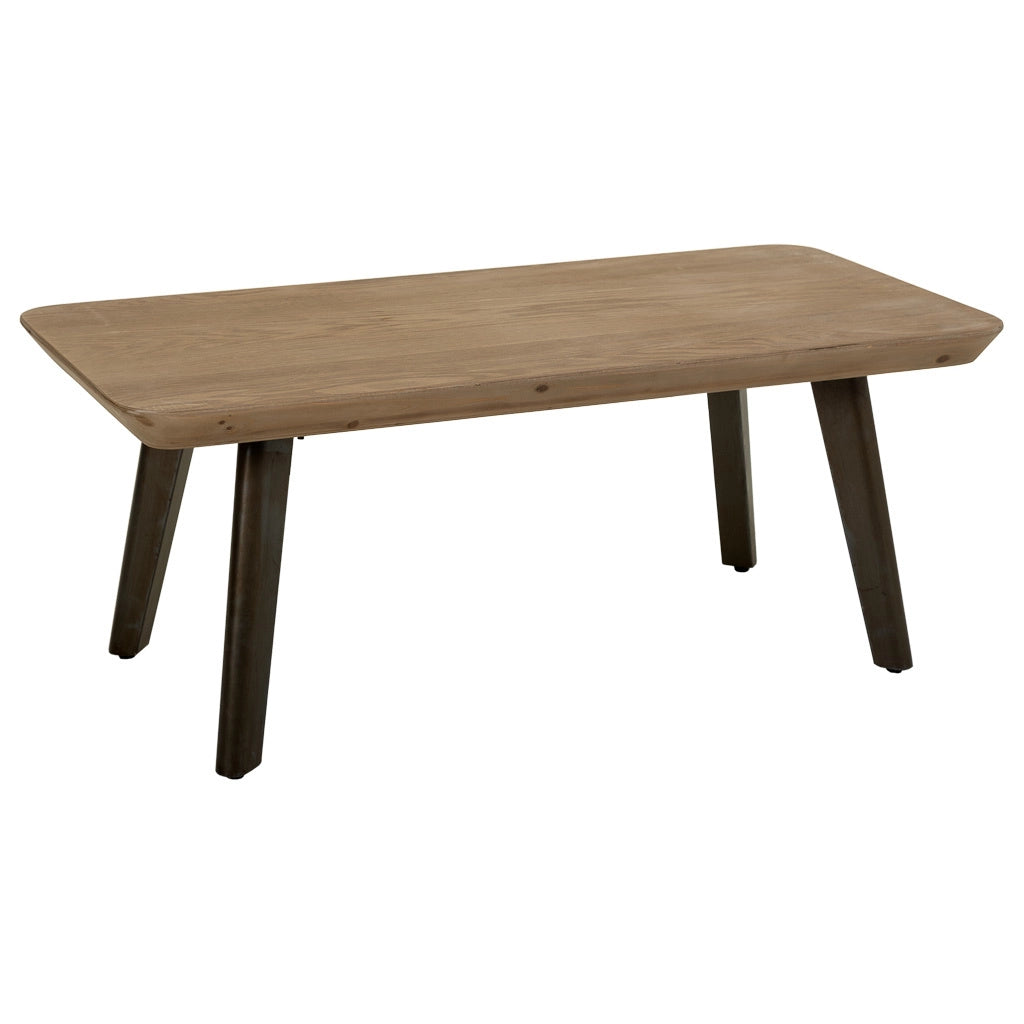 Tavolino da salotto in legno e metallo marrone 100x50x40