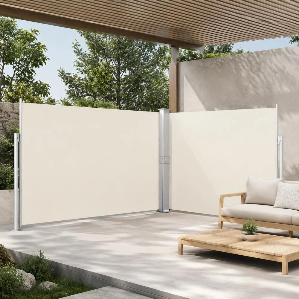 Extendable Side Awning, Cream, 140 X 1000 Cm