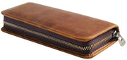 Etui in Pelle - Penna Portatile - Tasca Cosmetica - Portatile - 9 Posizioni per Penna - Manufatto Artigianale Retro Lusso