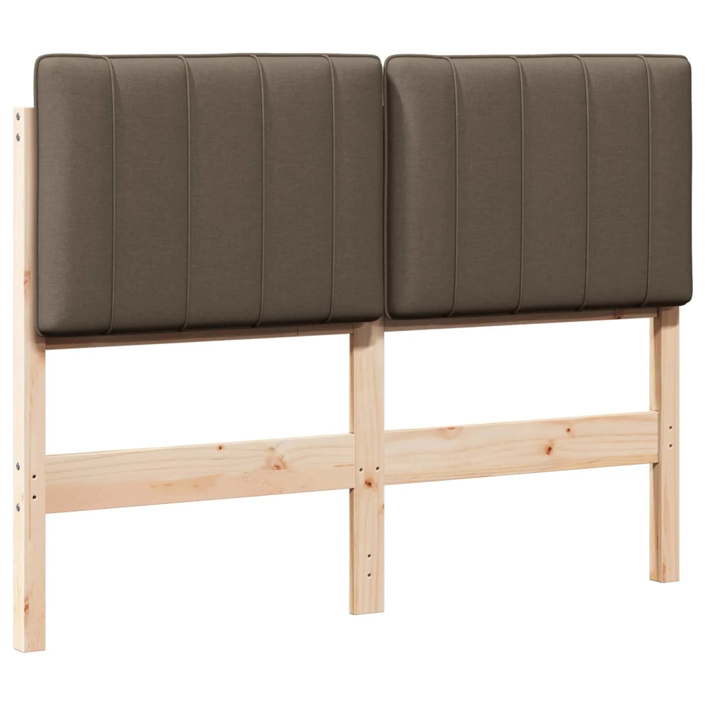 Testiera imbottita-Testiera con Cuscini-Testata Marrone e taupe 120 cm Pino massello 329691