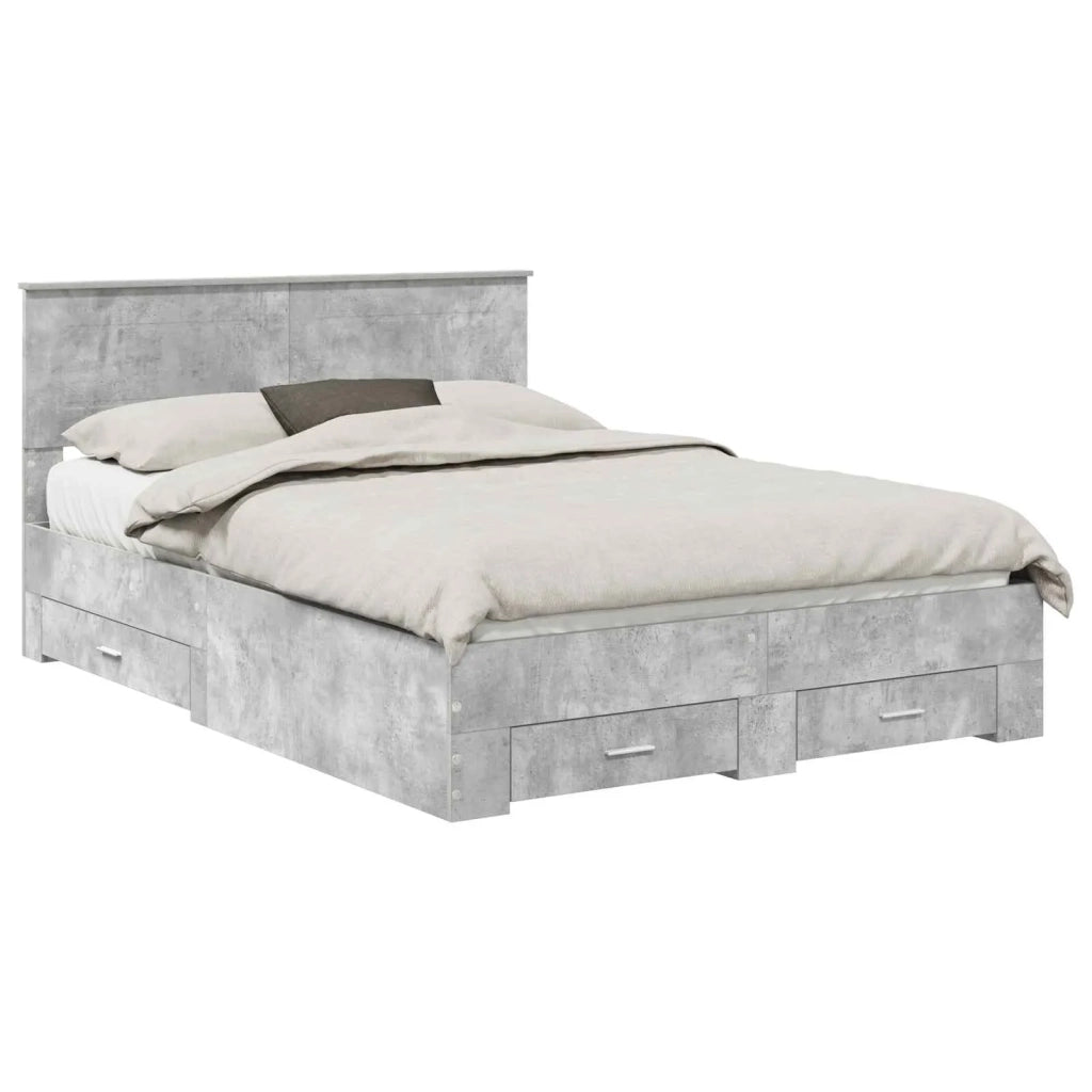 Struttura del letto con testiera Grigio cemento 140 x 200 cm 3408266