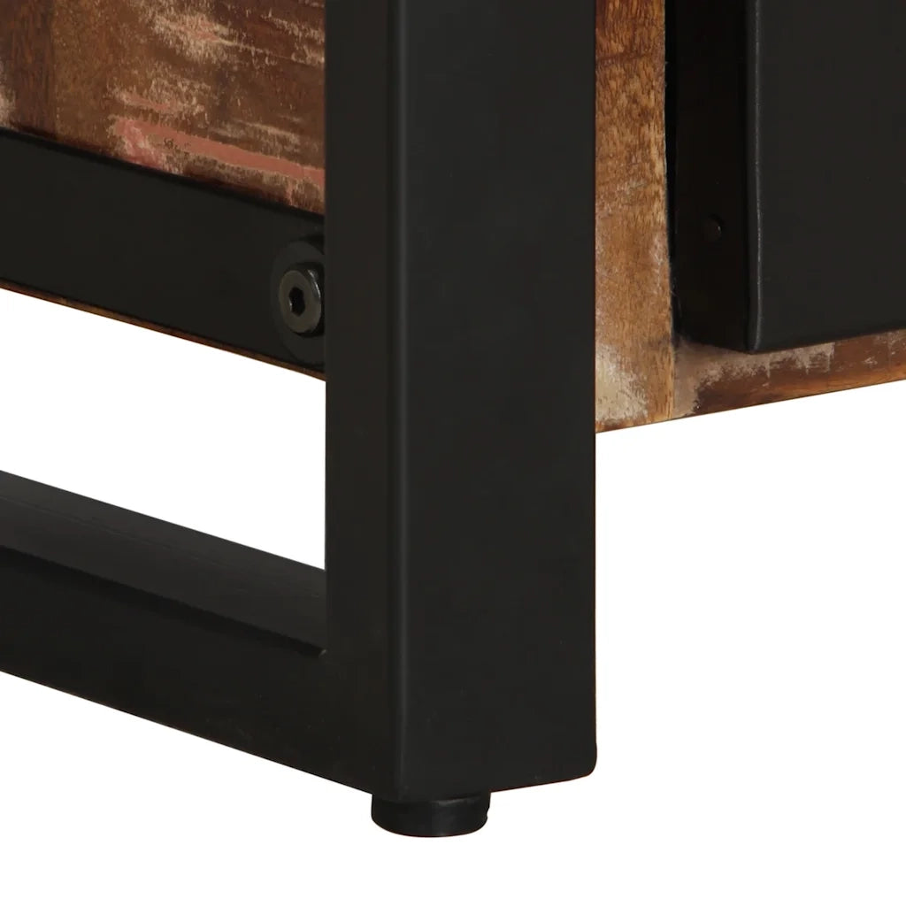 Comodino Multicolore 40x30x51 cm in Legno Massello Recupero 4013565