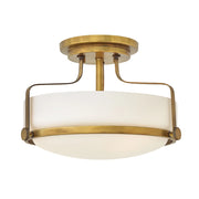 Lampada a Soffitto 4 Luci Kalf Acciaio Nero A Bracci Curvi E Sfere Vetro Opalino E Oro