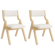 SEDIA Pieghevole Set da 4 pezzi in Legno massello e Lino Beige