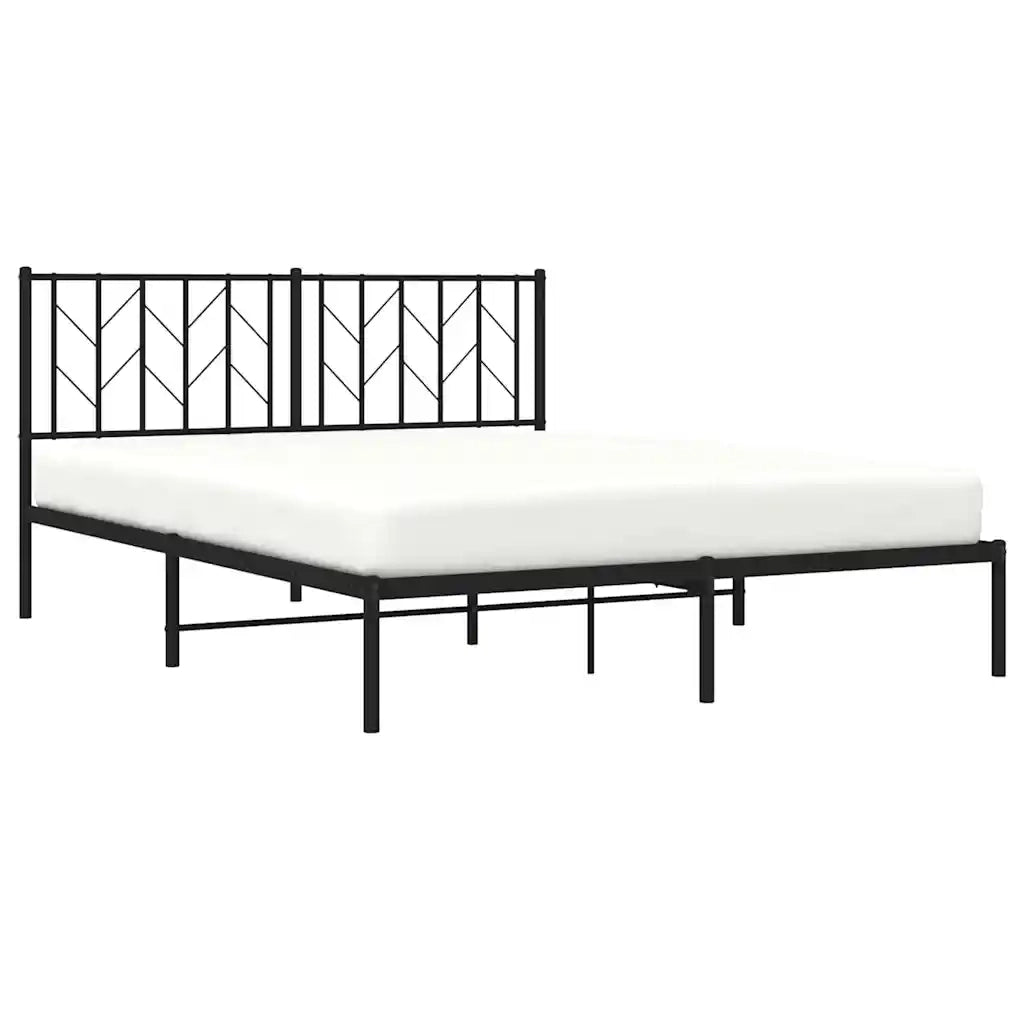 vidaXL Giroletto con Testiera in Metallo Nero 150x200 cm