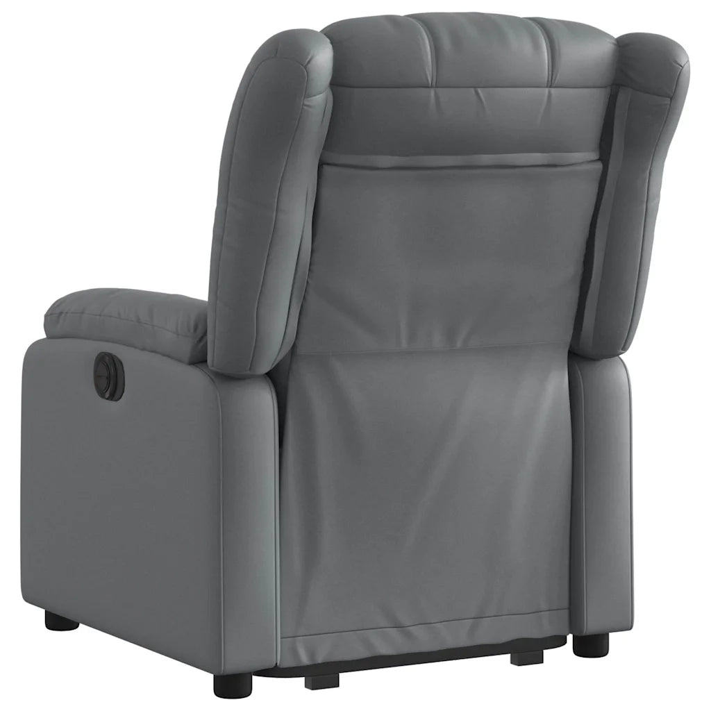 Poltrona Alzapersona Reclinabile Grigio in Similpelle 3205267