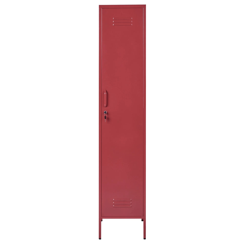 Armadietto in metallo Armadietto in metallo rosso con 5 ripiani e binario Moderno Home Office