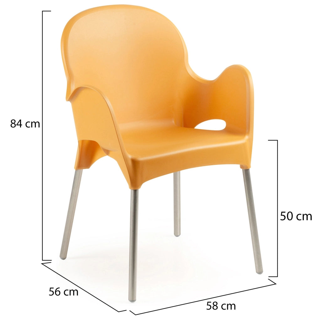 Raimund, Sedia da Esterno 4 Sedie Made in Italy, Arancione