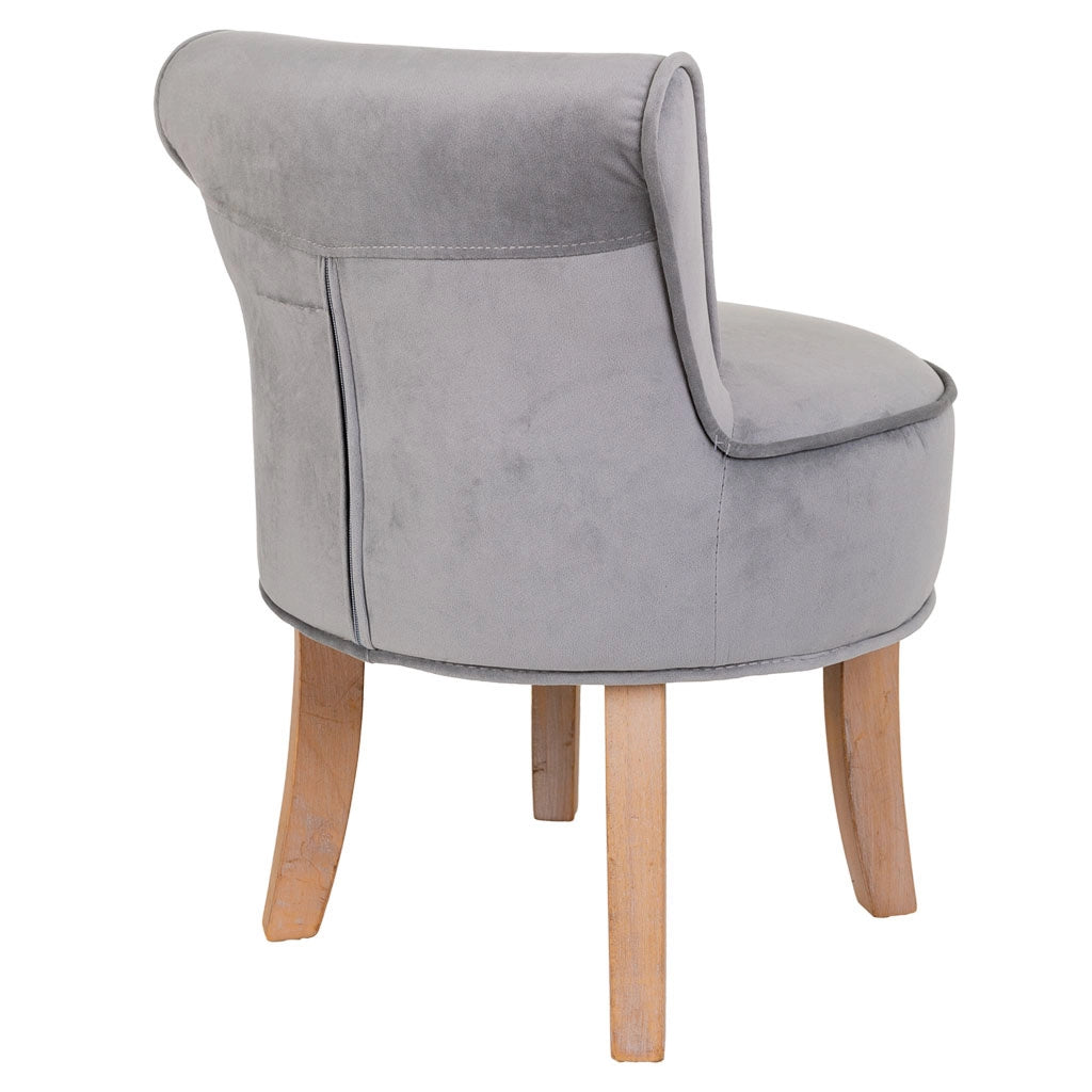 Sgabello imbottita in legno grigio 45x46x36/58h