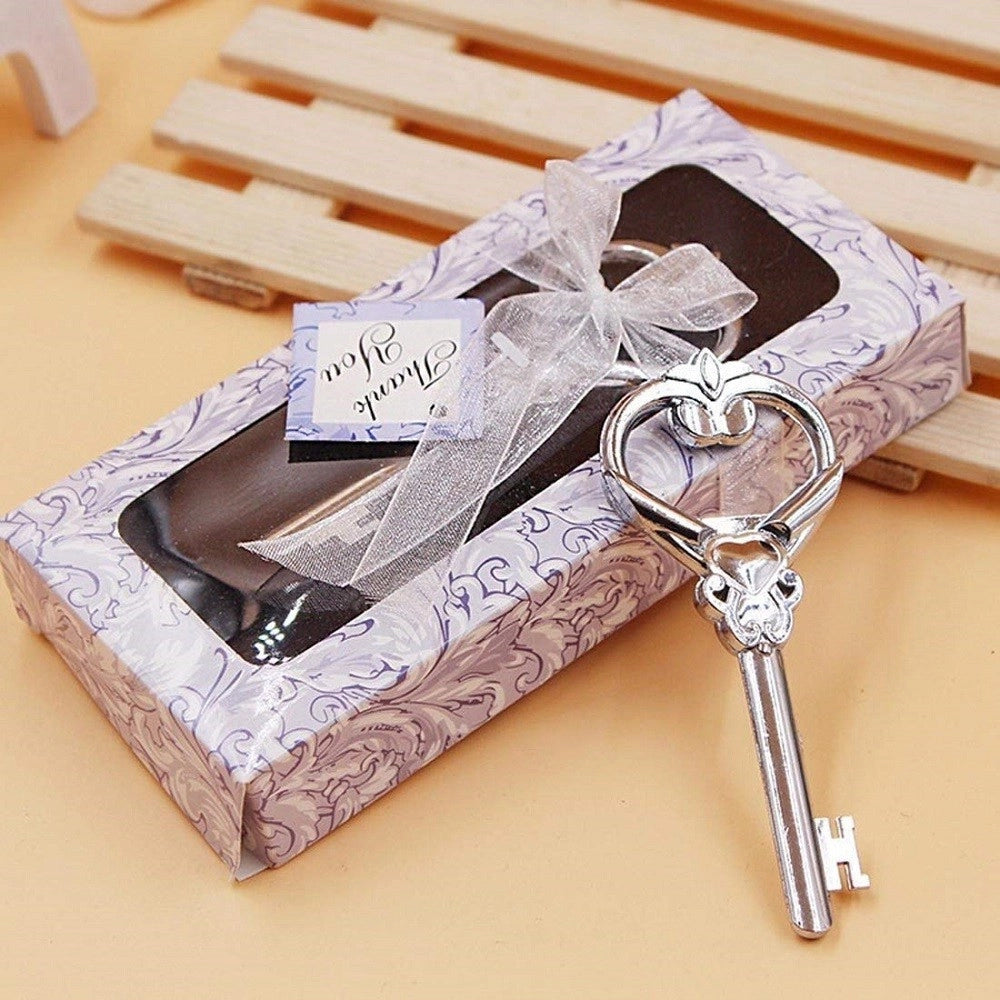 Trade Shop - Apribottiglie Bottiglia Chiave Tondo Scatola Segnaposto Tavola Bomboniera Matrimonio -