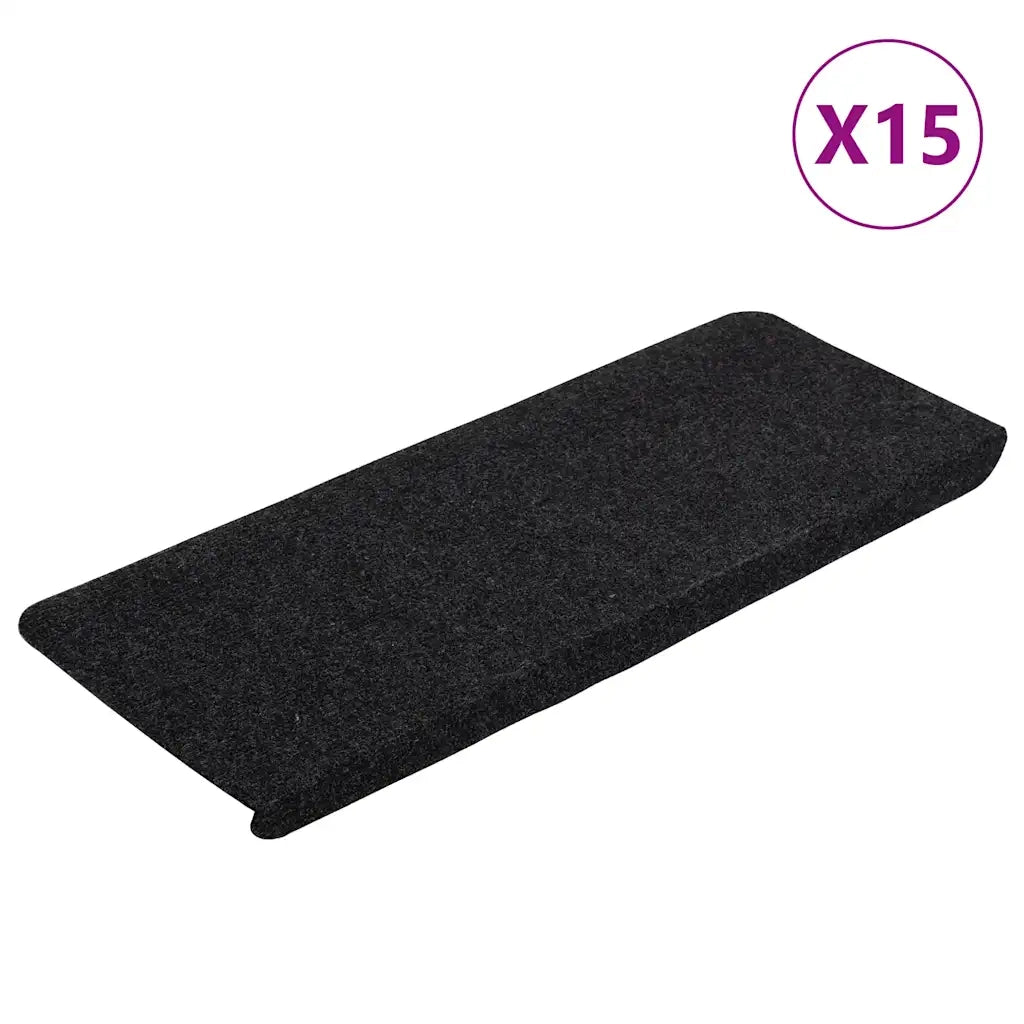 Tappetini Autoadesivi per Scale 15 pz 65x28 cm Nero cod mxl 78710