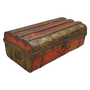 Valigia metallo artigianale rossa 67x37x25h cm