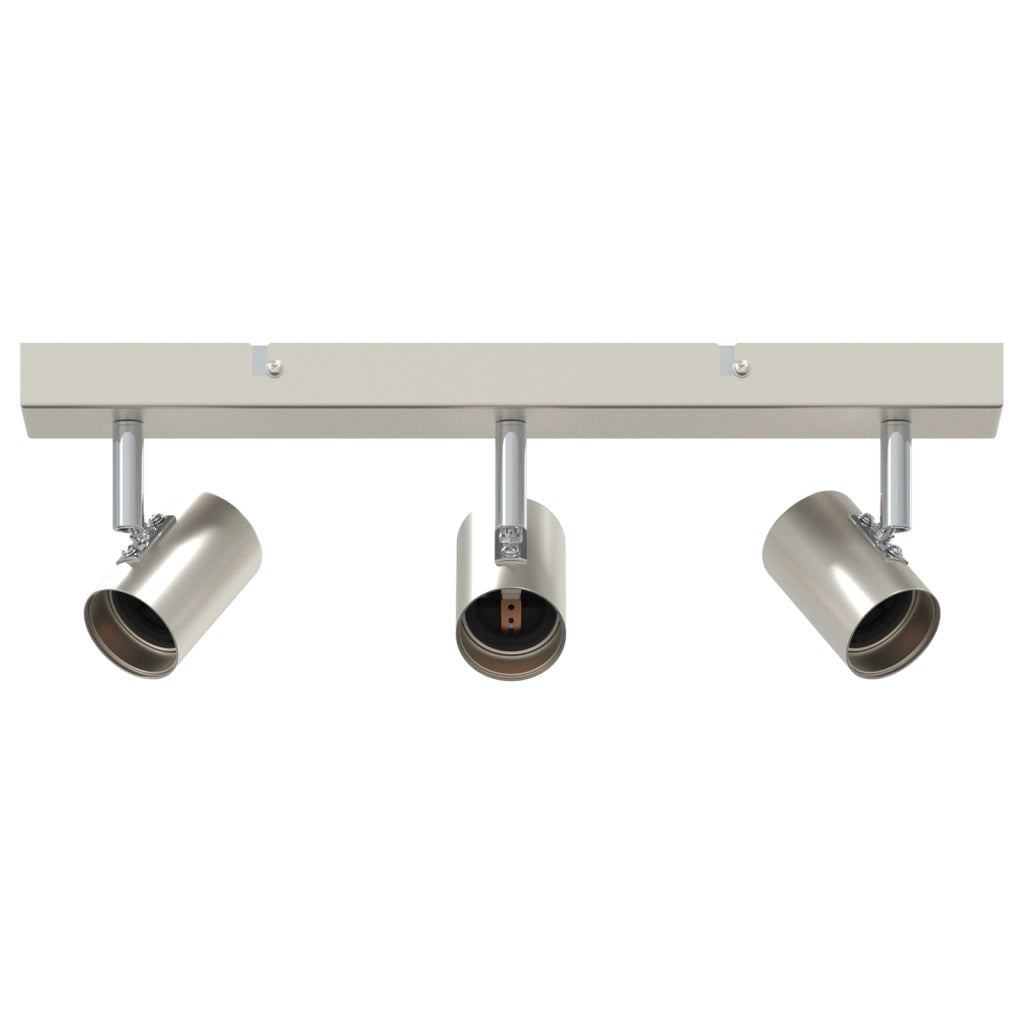 Faretto da soffitto 3 Vie Regolabile Nichel Spazzolato E27