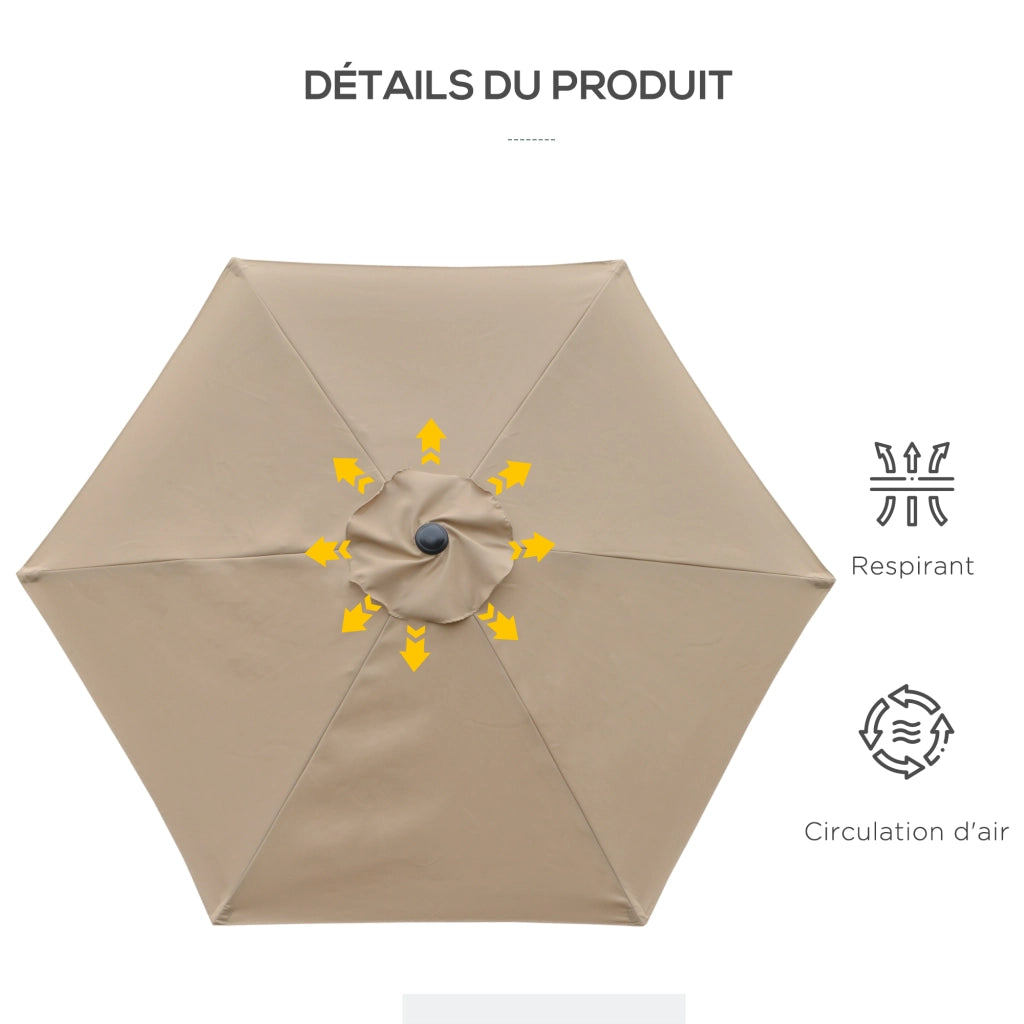 Ombrellone da giardino esagonale inclinabile ¨C zephmum ¨C beige ? 2,3x2,16 m