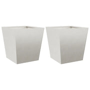 2 pz Fioriere | Cassetta per fiori | Vaso da Giardino 40x40x40 cm in Acciaio Inox