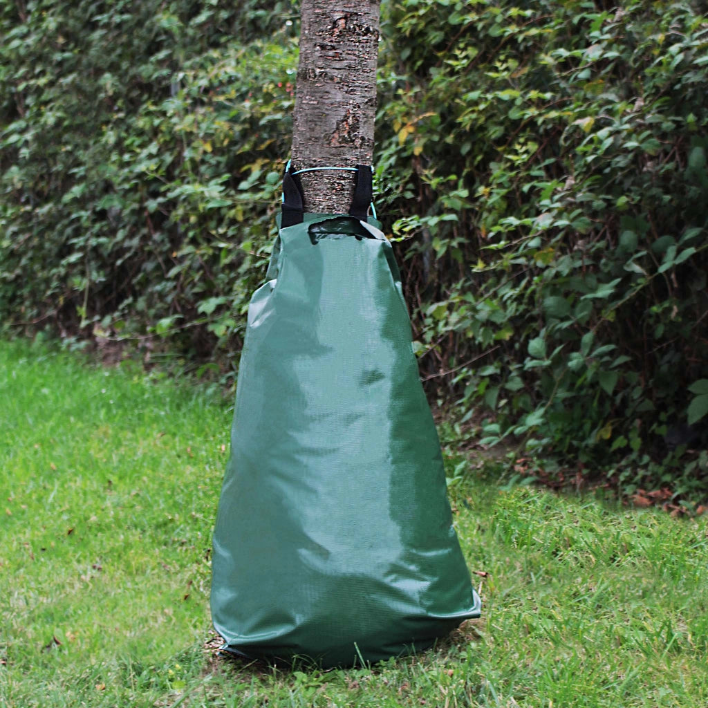5 Sacchi per irrigare alberi 75 l in PVC, Sistema di irrigazione a goccia intorno ai tronchi