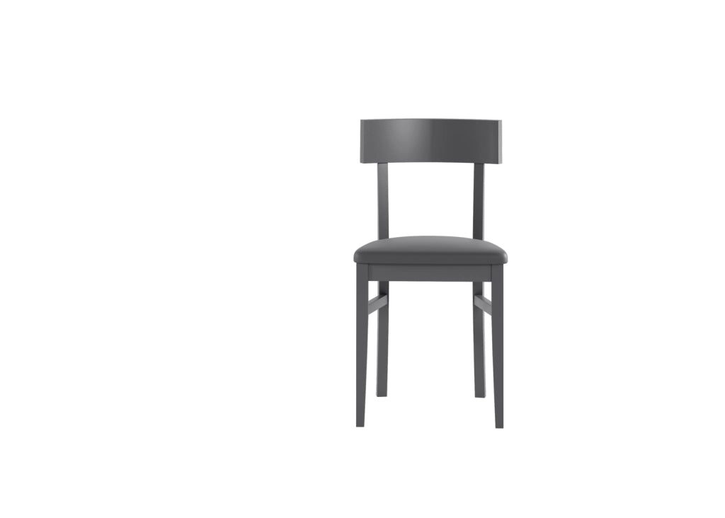 Sedia in legno laccato grigio scuro con seduta in similpelle 44x45xh. 82 cm 2 pz
