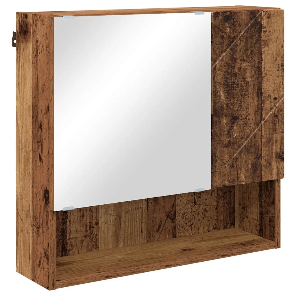 Mobiletto per specchio con porta Legno vecchio 59 x 17 x 55 cm