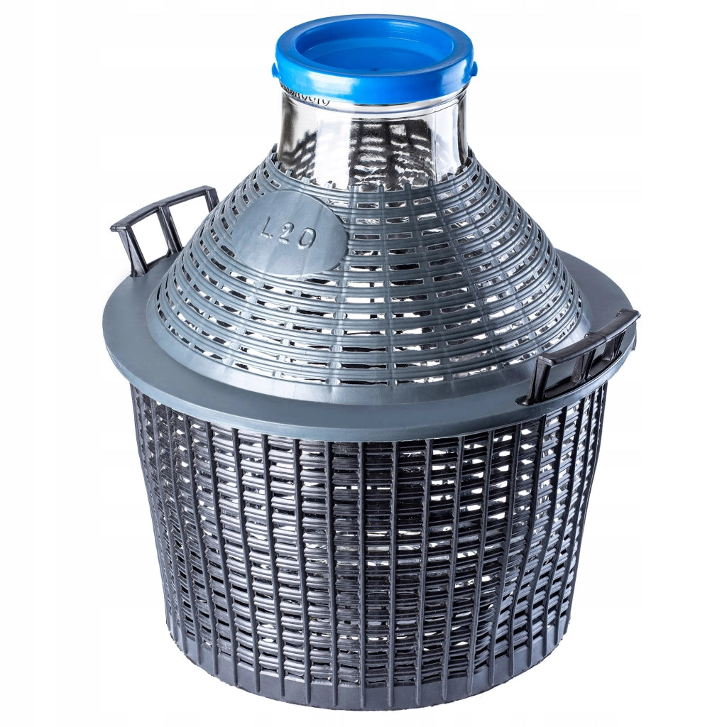 KADAX Lady's Balloon Bottiglia da 34 litri per vino e liquori in un cestino Bottiglia da gallone per vino con tappo