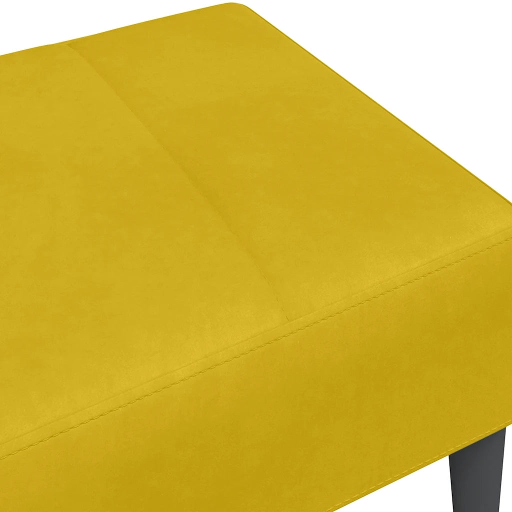 Poggiapiedi Giallo 77x55x31 cm in Velluto