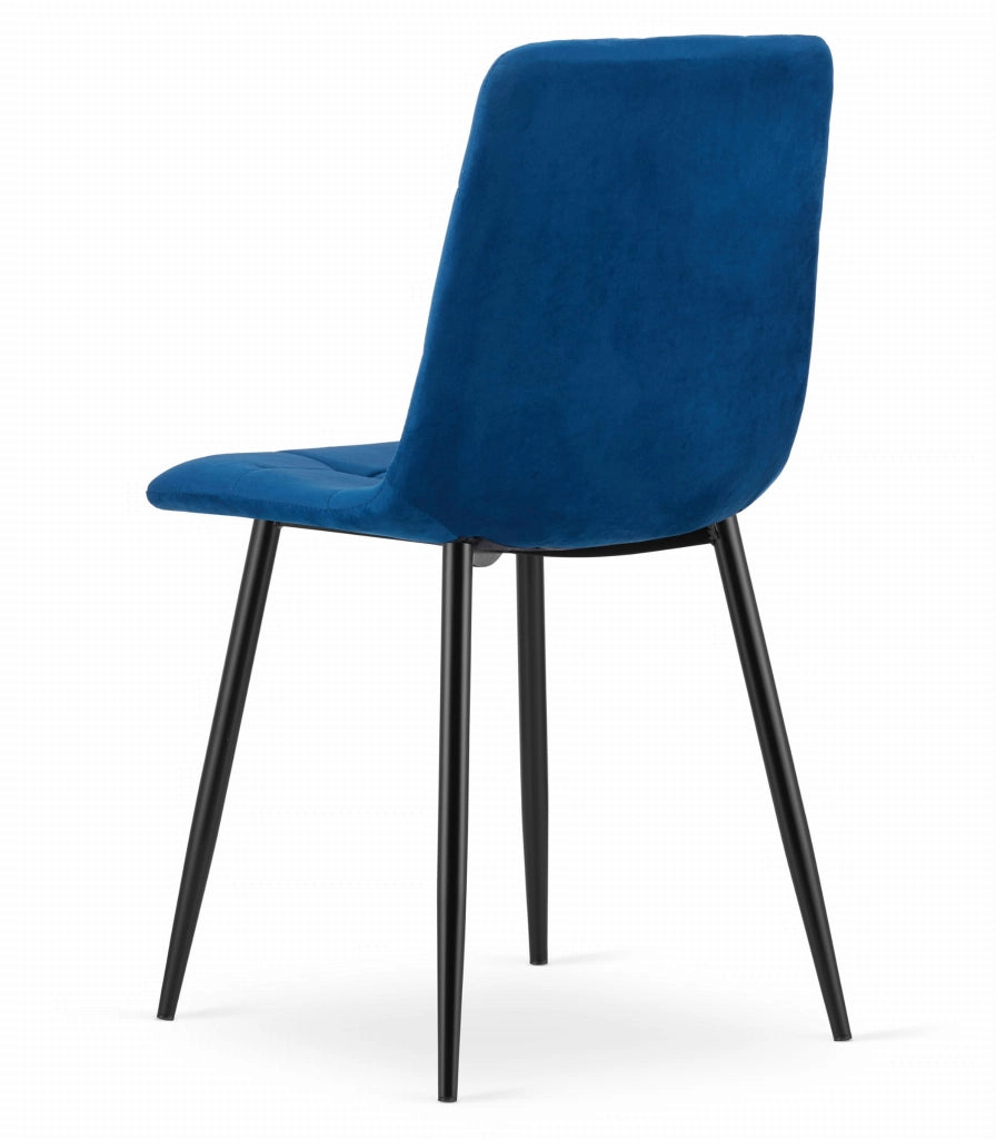 Sedia VALORA PYRA - Design ergonomico moderno in velluto blu navy x 3