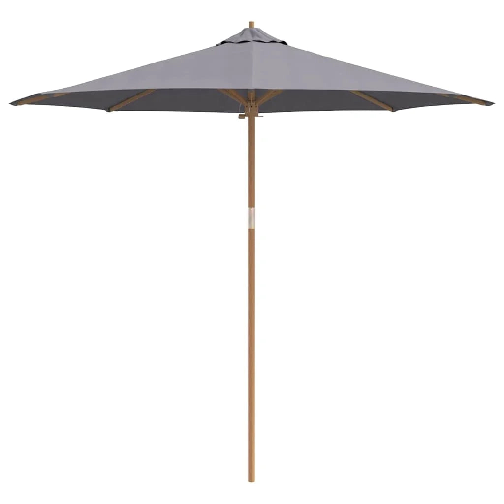 Ombrellone da giardino rotondo leggero e resistente alle intemperie 270 x 260 cm in bambù grigio scuro 02_0058249