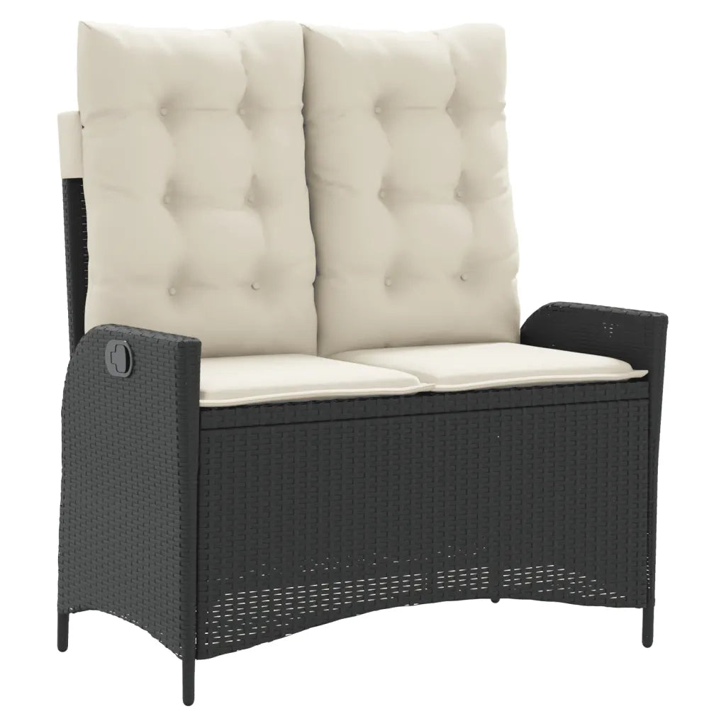 Set da Pranzo da Giardino 2 pz con Cuscini Nero in Polyrattan 3277439