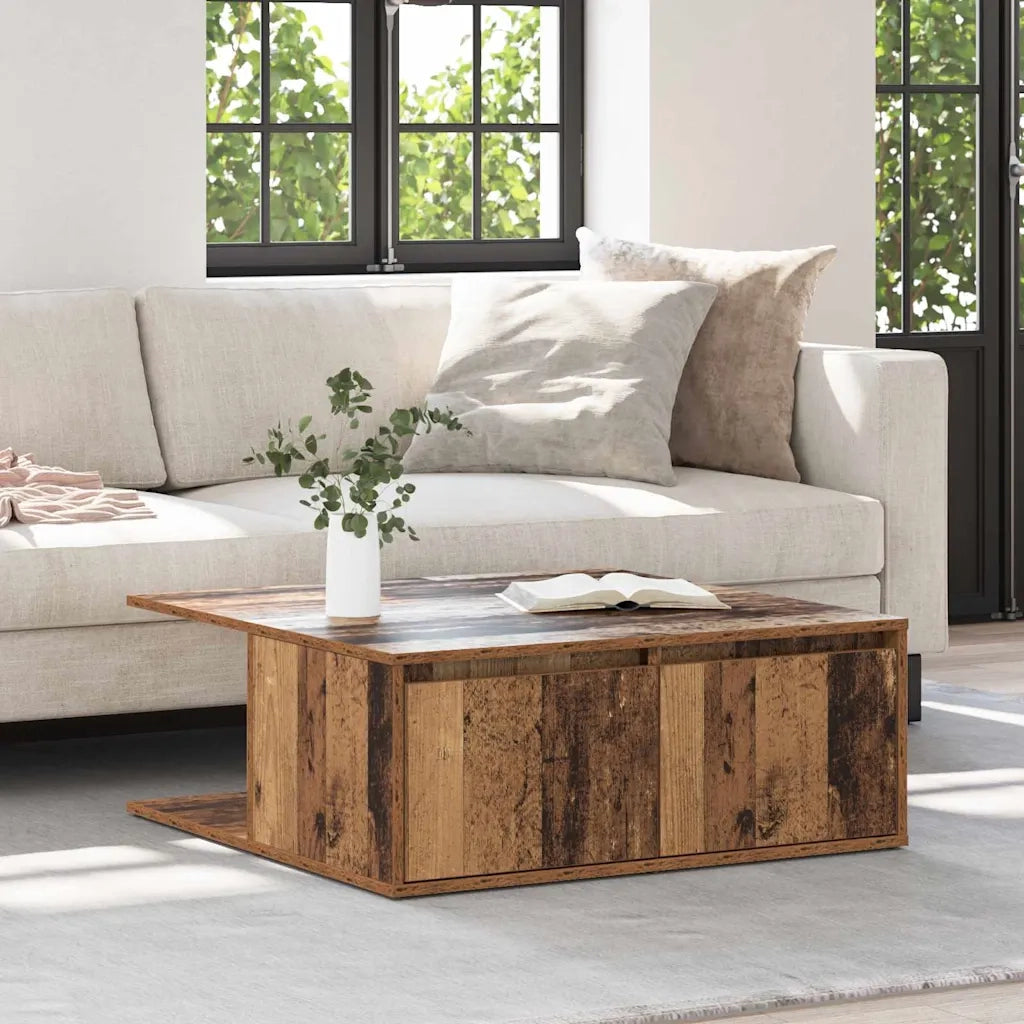 vidaXL Tavolino da salotto with Drawer Legno antico 80 x 80 x 31 cm