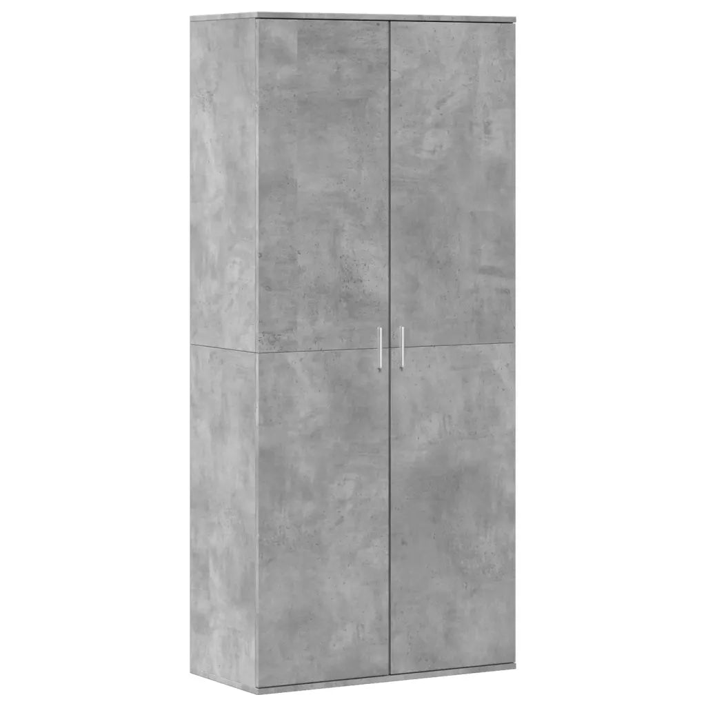 Scarpiera-Scaffale per scarpe Grigio Cemento 80x39x178 cm in Legno Multistrato