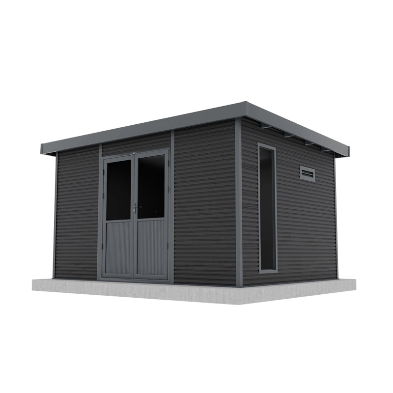 Casetta da giardino in legno composito Onyx 43 - 12 m² - Grigio