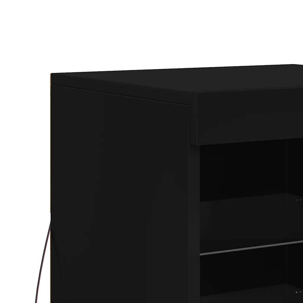 Credenza con Luci LED Nera 41x37x67 cm 836722