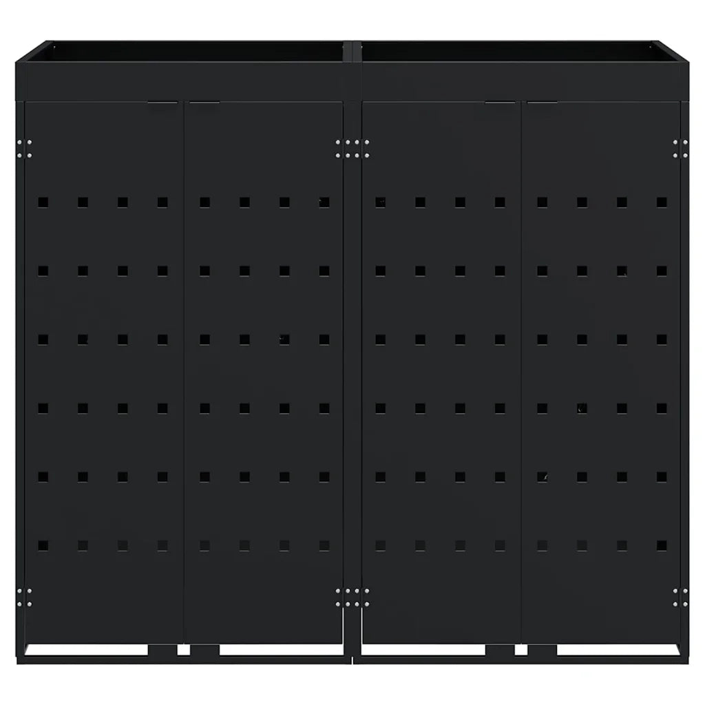 Contenitore per Rifiuti per 2 Bidoni Nero 136 x 77,5 x 121,5 cm 3394738