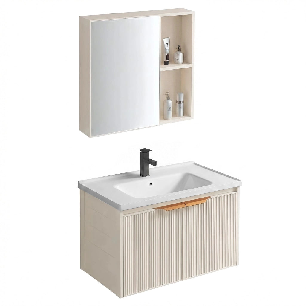 Set Di Mobili Da Bagno Con Lavabo Mario 60cm Beige