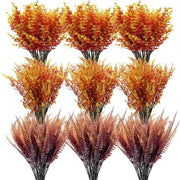 18 pezzi di fiori artificiali per l'autunno, piante, UV-resistenti, in bulk, per esterni, fiori di asfodelo finto, verde plastico, alberi, composizione per veranda, finestra, scatola, cesto da appendere