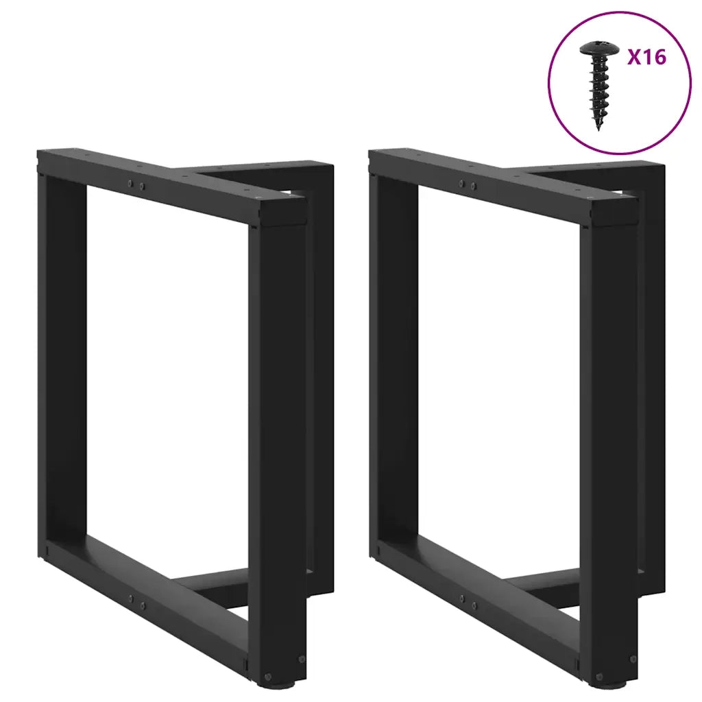 Gambe per tavolo da pranzo a forma di T 2 pz nere 70x35x(72-73) cm in acciaio 4013056