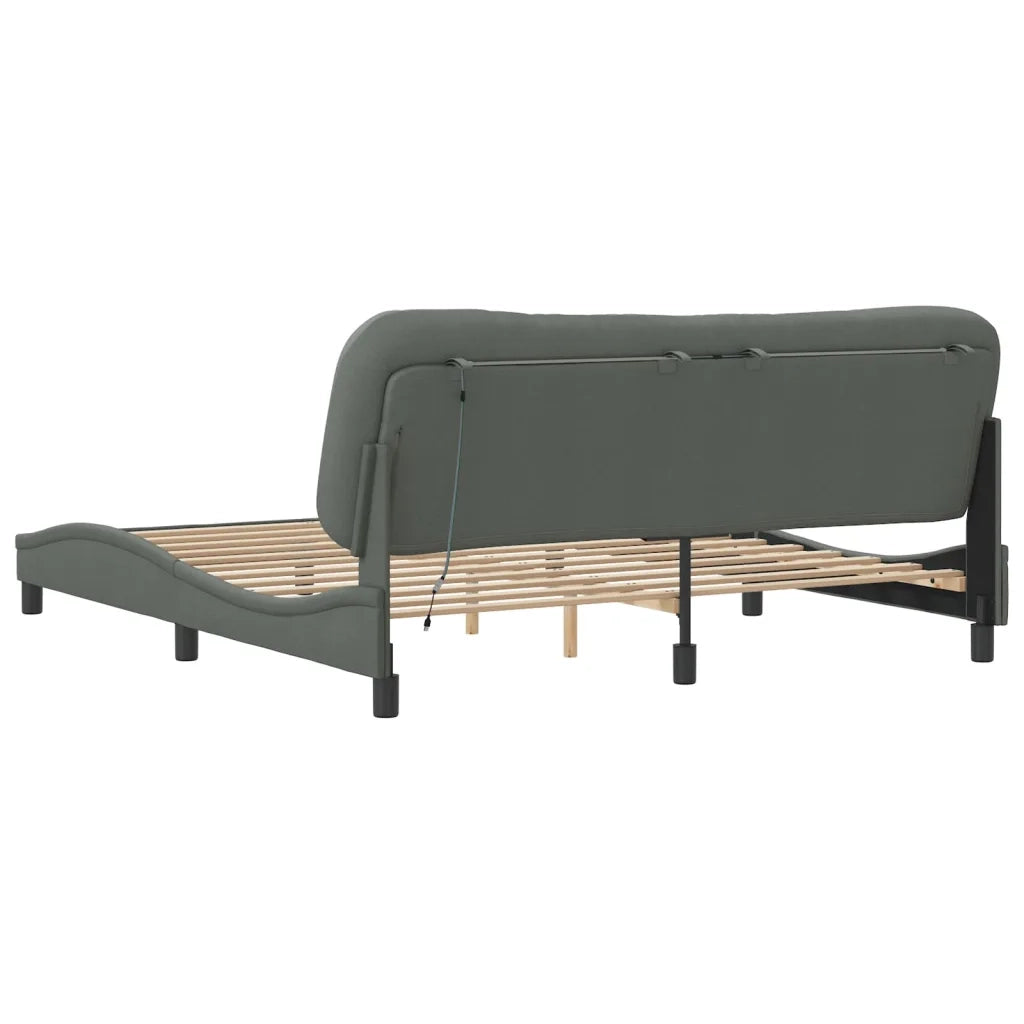 Giroletto con LED senza Materasso-Struttura Letto Hvar 180x200 cm Tessuto 361630