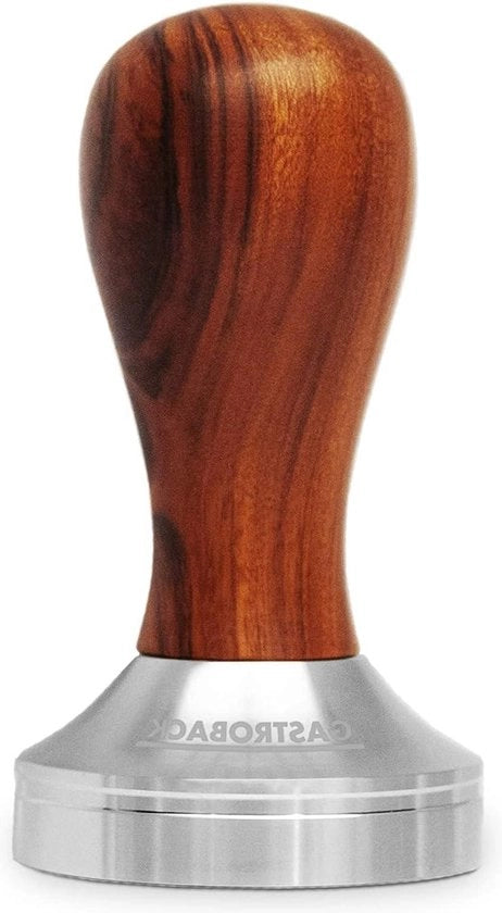 Tamponatore espresso Barista Profi - Adatto a tutti i portatamponi - 51 mm di diametro - Versione robusta in acciaio inox con manico in legno - Colore argento