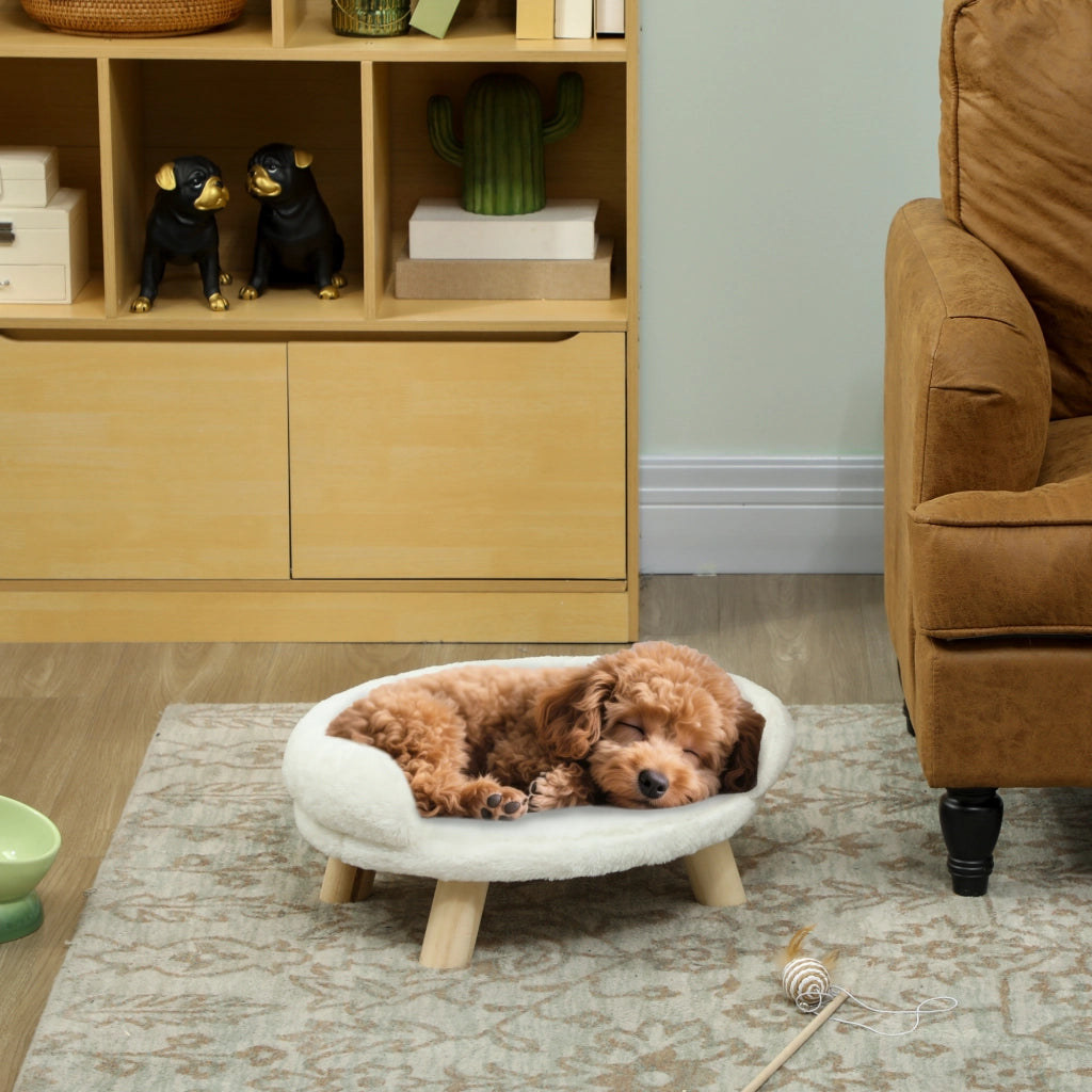Letto per Animali Domestici Gatti Cani ¨C zephmum ¨C Plush Lavabile Crema Bianca 47x40x20cm