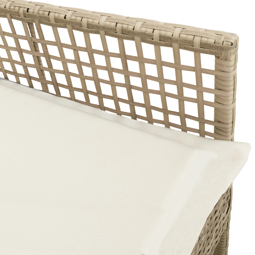 Sedie da giardino  2 pcs con cuscini Beige Rattan sintetico