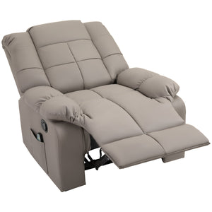 Poltrona Relax con 8 Punti Massaggio e Reclinazione a 165° 94x99x99 cm in Similpelle Grigio