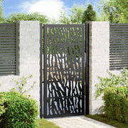 Cancello Giardino Nero 105x180 cm in Acciaio Design a Traccia