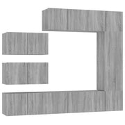 Set Mobili Porta TV 8pz | Armadietto TV | Mobile Porta TV Grigio Sonoma in Legno Multistrato