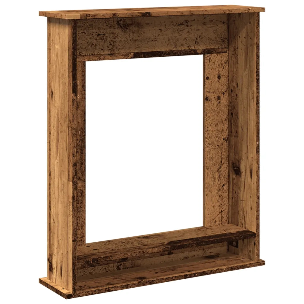 Cornice per Camino-Rivestimento per Camino Legno Antico 75x20x87,5 cm in Truciolato